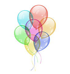 Image showing Bunch colorful balloons isolated on white background