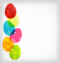 Image showing Easter colorful eggs with space for your text