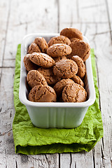 Image showing meringue almond cookies in a bowl 