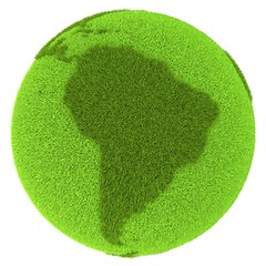 Image showing South America on green planet