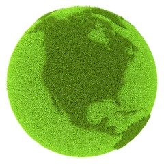 Image showing North America on green planet