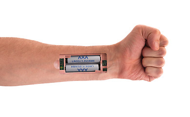 Image showing Robot - Insert the battery in the arm