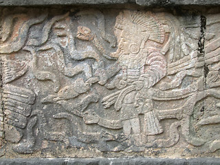 Image showing stone relief detail in Chichen Itza