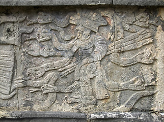 Image showing stone relief detail in Chichen Itza