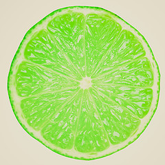 Image showing Retro look Lime slice