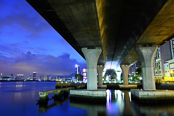 Image showing Under the viaduct in city