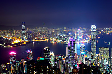 Image showing Hong Kong city at night