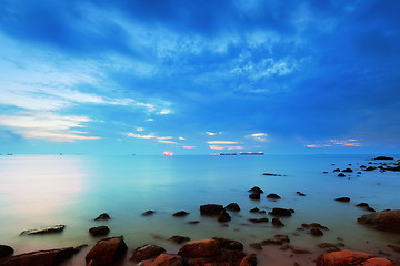 Image showing Seascape during sunset