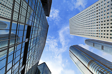 Image showing Skyscraper with clear blue sky