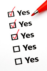 Image showing Yes checkbox