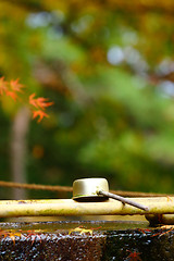 Image showing Bamboo ladle in Japan temple 