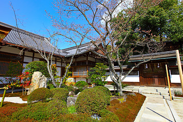 Image showing Japanese building with plant