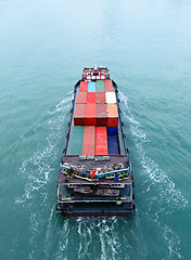 Image showing Cargo ship from top