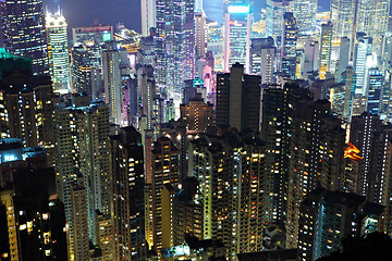 Image showing Hong Kong downtown at night