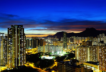 Image showing Kowloon side in Hong Kong at night