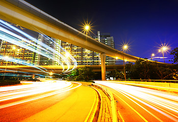 Image showing Traffic trail in city