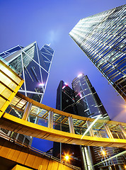 Image showing Skyscraper in Hong Kong at night