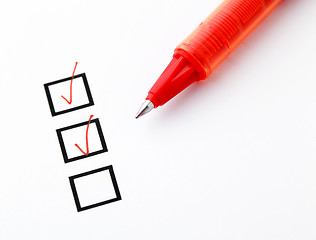 Image showing Checkbox and pen