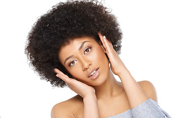 Image showing Happy surprised young African American woman