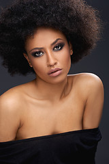Image showing Beautiful glamorous Afro-American woman
