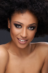 Image showing Beautiful glamorous Afro-American woman