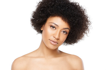 Image showing Beautiful serious young African American woman