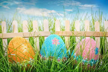 Image showing Decorated easter eggs