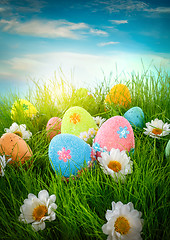 Image showing Decorated easter eggs