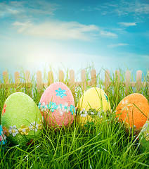 Image showing Decorated easter eggs