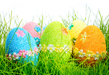 Image showing Decorated easter eggs