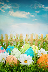 Image showing Decorated easter eggs