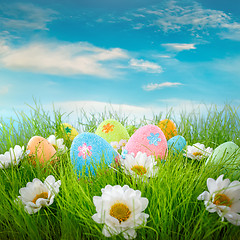 Image showing Decorated easter eggs