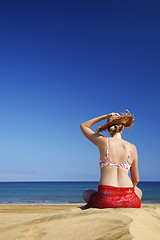 Image showing Woman by Beach