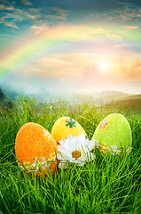 Image showing Decorated easter eggs