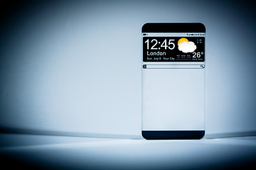 Image showing Smart phone with a transparent display.