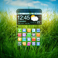 Image showing Smartphone with a transparent display.