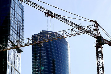 Image showing high-rise buildings, construction of Moscow-city