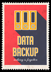 Image showing Data Backup on Red in Flat Design.