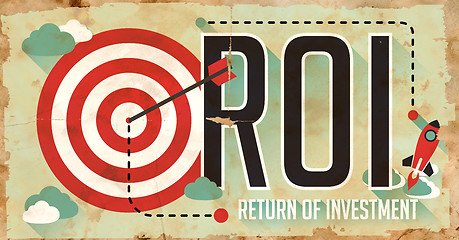 Image showing ROI Concept. Grunge Poster in Flat Design.