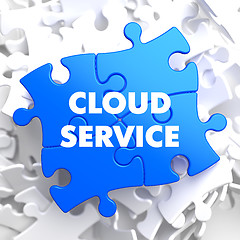 Image showing Cloud Service on Blue Puzzle.