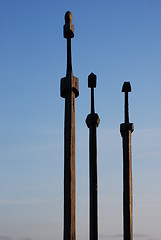 Image showing Swords in rock