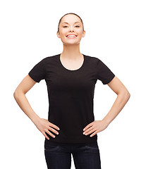 Image showing woman in blank black t-shirt