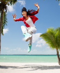 Image showing beautiful dancing girl jumping