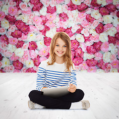 Image showing student girl with tablet pc