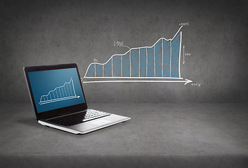 Image showing laptop computer with graph on screen