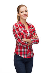 Image showing smiling young woman in casual clothes