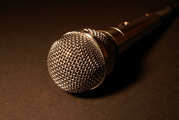 Image showing Microphone in gold