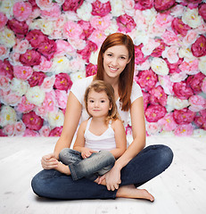 Image showing happy mother with adorable little girl