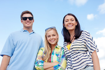 Image showing group of friends having fun on the beach