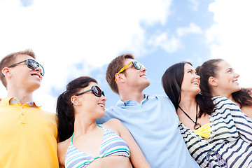 Image showing group of friends having fun on the beach